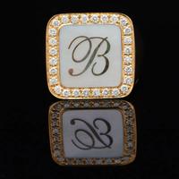 ANELLO CHEVALIER ORO ROSA 18KT CON LETTERA "B"