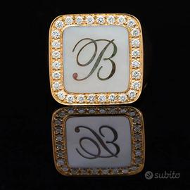 ANELLO CHEVALIER ORO ROSA 18KT CON LETTERA "B"