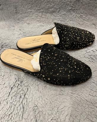 Anniel sabot glitter nero oro