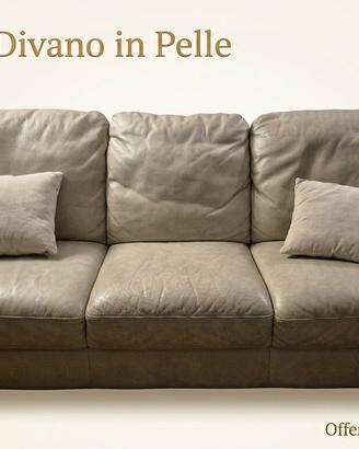 divano in pelle avorio