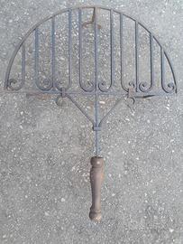 GRIGLIA BRACIERE ANTICO FORGIATO A MANO 1850