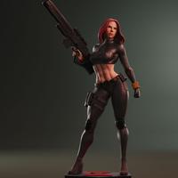 Black Widow Action Figure 3D Printed Resin KIT