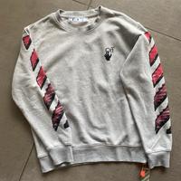 felpa girocollo off white grigia tg.M
