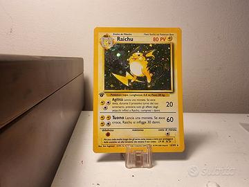 Carta Pokemon Raichu 1 ed prima edizione set Base 