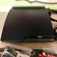 PS3 Slim con tutti i cavi, un controller+6 giochi