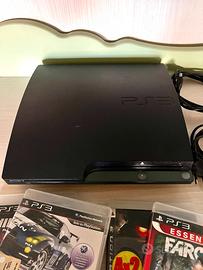 PS3 Slim con tutti i cavi, un controller+6 giochi