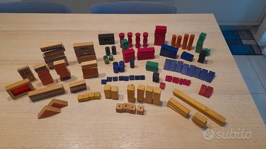 Gioco costruzioni di legno anni 70.
