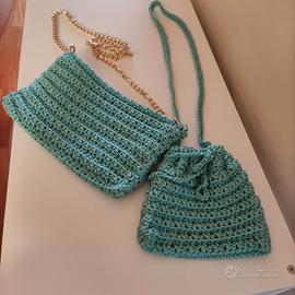 borse uncinetto fatte a mano, vari colori e misure