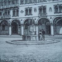 GIUSEPPE BROMBIN incisore acquaforte Belluno