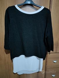 Maglia Bicolore con Effetto Doppio Strato