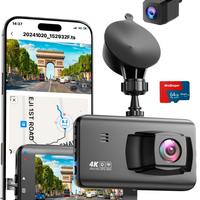 Dash Cam Auto 4K Doppia WiFi SD 64Gb 170° GPS