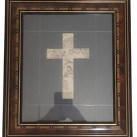 Quadro a specchio  con  crocifisso in legno dimens