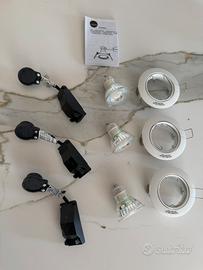 Faretti LED GU10 incasso bianco 3pz 220-240V