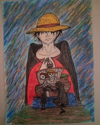 Disegno originale di Monkey D. Luffy, One Piece 