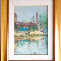 Quadro "Vista Darsena" di Giuseppe Baretti, 1976.