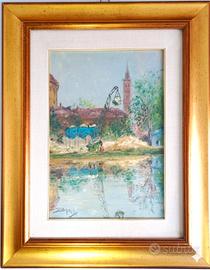 Quadro "Vista Darsena" di Giuseppe Baretti, 1976.