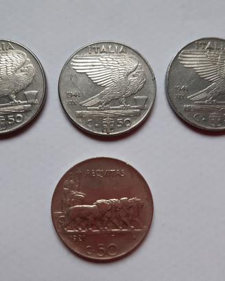 Monete Italiane 50 Centesimi 1921 - 1941