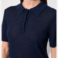 Polo donna in tricot maniche corte -L