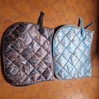 sottosella HKM colore azzurro con disegni e marron