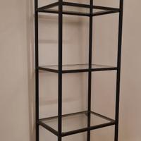 Scaffale in  metallo e vetro