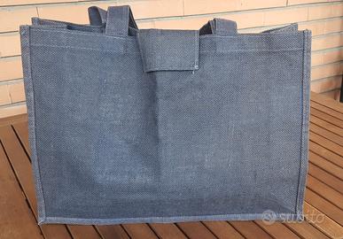 Borsa juta blu da personalizzare