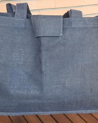 Borsa juta blu da personalizzare