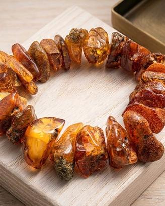 Stupendo bracciale Vintage ambra Baltica grezza