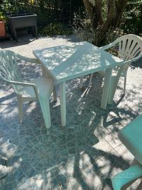 Tavolo in resina bianco 80x75