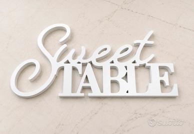 Decorazione scritta Sweet Table in legno