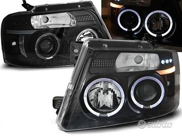 Fari anteriori angel eyes led ford f150 04-08 neri