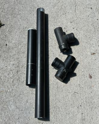 Tubi stufa a pellet 8cm neri