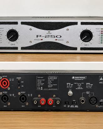 Omnitronic P-250 Amplificatore PA Stereo Rack 19