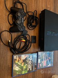 Playstation 2 fat con controller, cavi e giochi