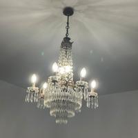 lampadario con cristalli  a sei bracci