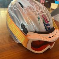 casco sci bambino completo di occhiali da neve