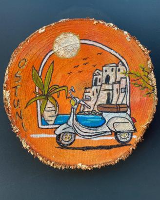 Ostuni quadro in legno dipinto a mano