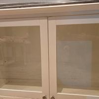 scaffale vetrina bianco legno