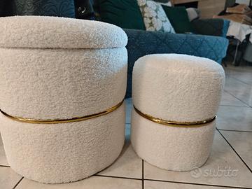 set 2 pouf in pelliccia sintetica 