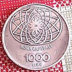 N. 01 Moneta  argento lire 1000 Roma capitale