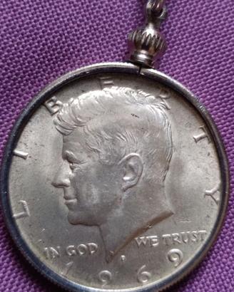 Kennedy Half Dollar del 1969 ciondolo