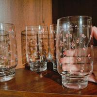 Set n.4 bicchieri decorati da Acqua con Rose