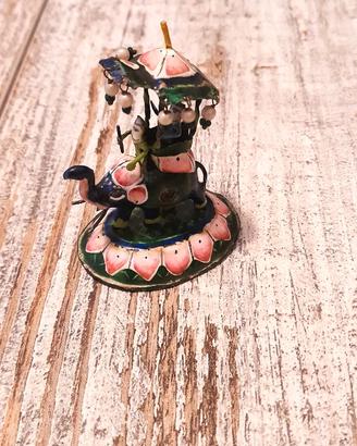 ELEFANTE INDIANO MINI SOPRAMMOBILE ANTICO ARGENTO