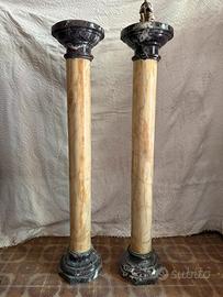 Coppia di colonne in marmorino vintage