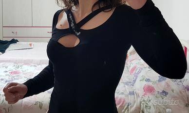 Maglia Papeete nera maniche lunghe donna