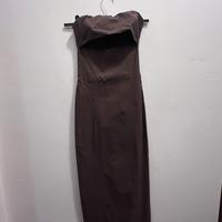 Abito lungo sexy marrone