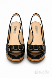 Sandali Prada Donna Zeppa Sughero Cristalli Italy