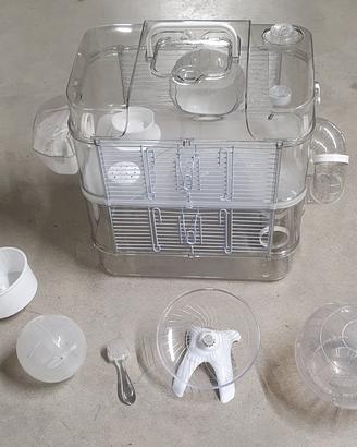 Gabbia criceto, giochi e palle passeggiata