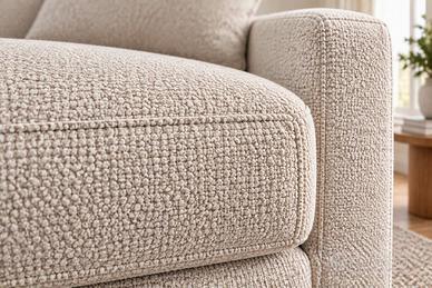 Divano 3 Posti Nuovo Viktoria| Tessuto Beige Bucle