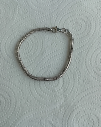 Bracciale argento tubolare snake