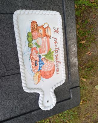 Vassoio in ceramica il portasalumi 36 cm x 27 cm 